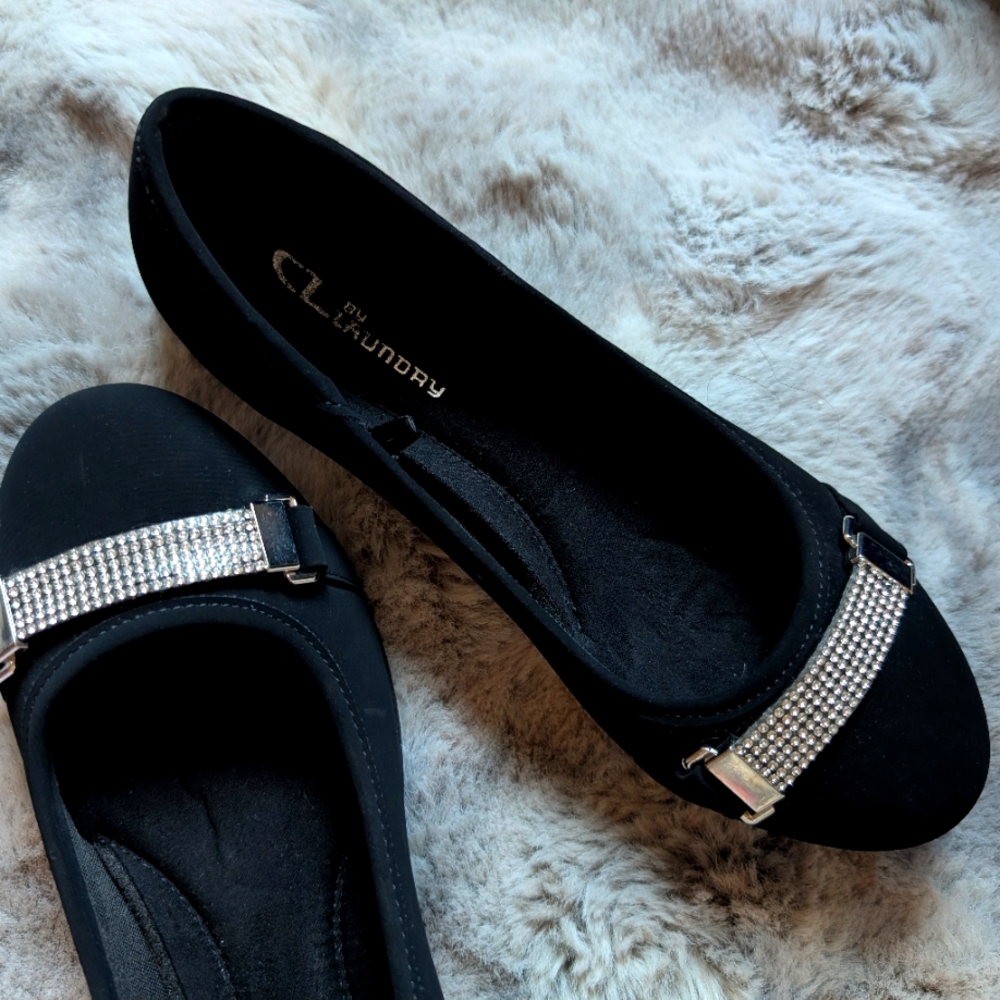 🖤 Women's black suede ballet flats 🖤